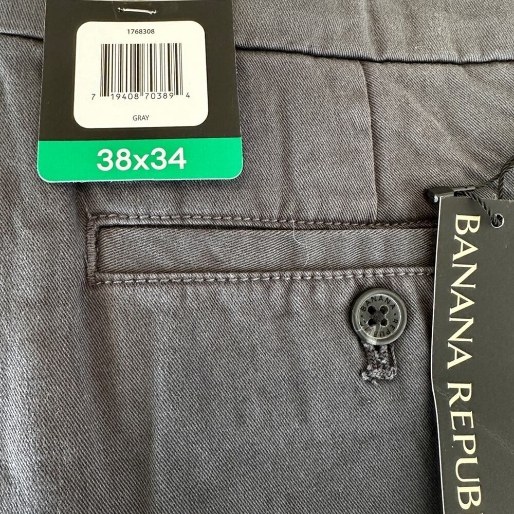 Banana Republic Men’s Chino Pant Gray 38x30 NWT - Picture 7 of 11